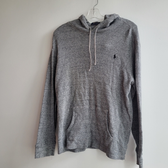 POLO Ralph Lauren Grey Knit Pull Over Cotton Hoodie In size XL - Picture 2 of 11